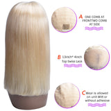 613 Lace Front Wigs Blonde Lace Front Wig Remy Peruvian Hair Bob Wigs Density 150% Wig Lace Wig Human Hair