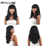 FAVE Hair Brazilian Human Natural Wave Hair Wigs With Bangs Natural Black Length 12-20 inches Free Shipping Lovely Hair Style