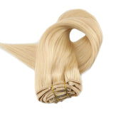 Blonde Extensions Human Hair Blonde Color #613 9 Pcs 100g Clip in Hair