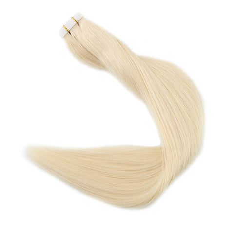 Double Drawn Tape in Hair Extensions Pure Color 50g 20Pcs Colorful Hair Extensions Remy Human Hair Skin Weft Tape ins #60