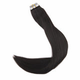 Double Drawn Tape in Hair Extensions Pure Color 50g 20Pcs Colorful Hair Extensions Remy Human Hair Skin Weft Tape ins #1B