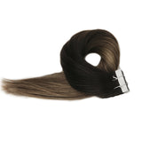 Tape in Hair Extensions Balayage Color Seamless  1B 6 24