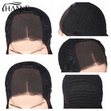 HANNE Hair 4*4 Lace Front Human Hair Wigs Middle Part Straight Hair Glueless Brazilian Wig with Baby Hair for Black Women 1b#