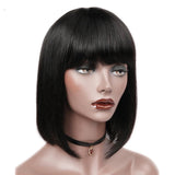 Penelope |Brazilian Straight Wig With Bangs 100%