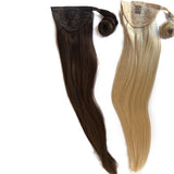 100% brazilian remy wrap around human hair ponytail extensions for little girls #USA