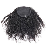 Kinky Curly Ponytail For Women 3B 3C Natural Black Clip In Ponytails Human Hair Extensions Remy