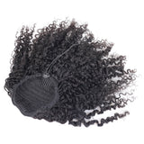 Kinky Curly Ponytail For Women 3B 3C Natural Black Clip In Ponytails Human Hair Extensions Remy