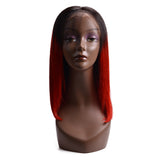 Lace Front Human Hair Wigs 1B/Red Short Bob Straight Lace Wigs Brazilian Remy Human Hair Pre plucked Hairline