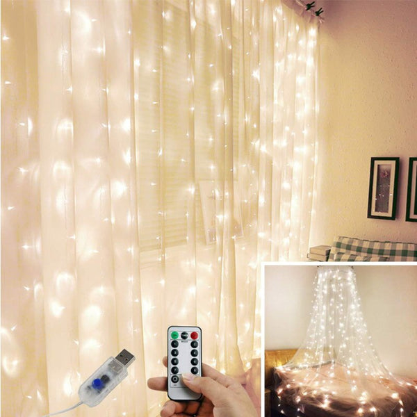 New Year Christmas Decoration for Home Lights LED Curtain Birthday Wedding Party Backdrop Baby shower Kid Bachelorette Decor