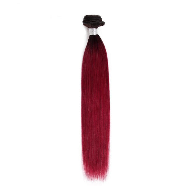Ombre Red Hair Bundles Peruvian T1B/Burgundy