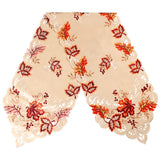 OurWarm 38X170cm Thanksgiving Maple Leaves turkey Table Runner Cloth Autumn Thanksgiving Christmas Table Decoration for Home