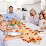 OurWarm 38X170cm Thanksgiving Maple Leaves turkey Table Runner Cloth Autumn Thanksgiving Christmas Table Decoration for Home