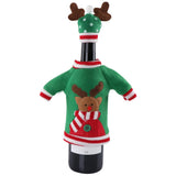 OurWarm Christmas Wine Bottle Covers Plush Faceless Doll Bottle Wrapper Topper Hats Santa Clothes Christmas Decoration for Home