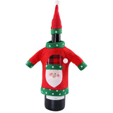 OurWarm Christmas Wine Bottle Covers Plush Faceless Doll Bottle Wrapper Topper Hats Santa Clothes Christmas Decoration for Home
