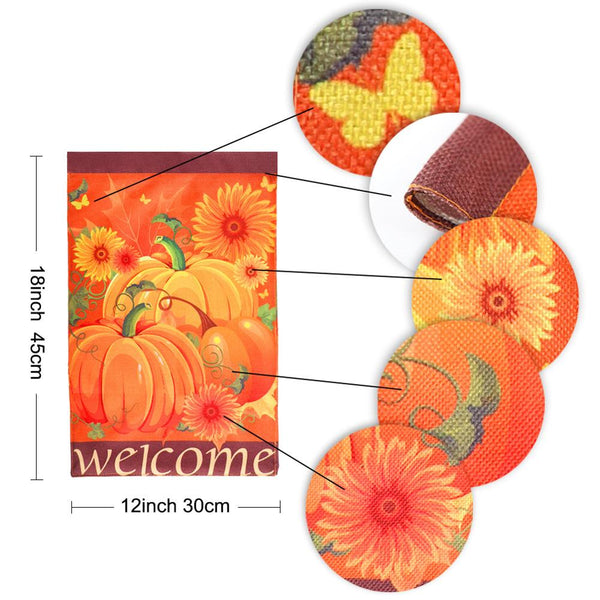 OurWarm Thanksgiving Decorations Maple Leaves Table Runner Fall Garland String Light Garden Flag Harvest Festival Party Supplies