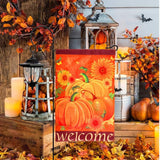 OurWarm Thanksgiving Decorations Maple Leaves Table Runner Fall Garland String Light Garden Flag Harvest Festival Party Supplies