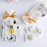 QIFU 10pcs Santa Claus Christmas Gift Bags Christmas Candy Bag Xmas Presents Packing Bag Natal Navidad 2019 Happy New Year 2020