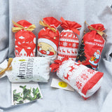 QIFU 10pcs Santa Claus Christmas Gift Bags Christmas Candy Bag Xmas Presents Packing Bag Natal Navidad 2019 Happy New Year 2020