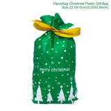 QIFU 10pcs Santa Claus Christmas Gift Bags Christmas Candy Bag Xmas Presents Packing Bag Natal Navidad 2019 Happy New Year 2020
