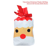 QIFU 10pcs Santa Claus Christmas Gift Bags Christmas Candy Bag Xmas Presents Packing Bag Natal Navidad 2019 Happy New Year 2020