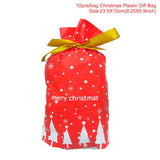 QIFU 10pcs Santa Claus Christmas Gift Bags Christmas Candy Bag Xmas Presents Packing Bag Natal Navidad 2019 Happy New Year 2020
