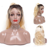 1B 613 Ombre Blonde Brazilian Body Wave Lace Front Wig