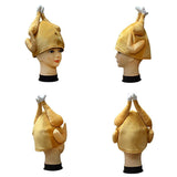 Roasted Turkey Hat Plush Adults Hat Thanksgiving Day Entertaining Christmas Party Quirky Costume Caps