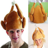 Roasted Turkey Hat Plush Adults Hat Thanksgiving Day Entertaining Christmas Party Quirky Costume Caps