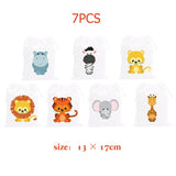 Safari Party Animals Straw 21PCS Paper Straws Jungle Birthday Party Festive Supplies Decoration Paper Drinking Straws Holiday