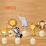 Safari Party Animals Straw 21PCS Paper Straws Jungle Birthday Party Festive Supplies Decoration Paper Drinking Straws Holiday