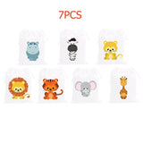 Safari Party Animals Straw 21PCS Paper Straws Jungle Birthday Party Festive Supplies Decoration Paper Drinking Straws Holiday