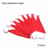 Santa Claus Wine Cap Chair Cover Christmas Dinnerware Table Party Xmas Red Hat Tableware Covers Christmas Decorations for Home