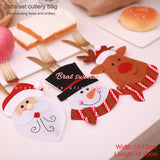 Santa Claus Wine Cap Chair Cover Christmas Dinnerware Table Party Xmas Red Hat Tableware Covers Christmas Decorations for Home