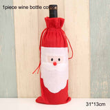 Santa Claus Wine Cap Chair Cover Christmas Dinnerware Table Party Xmas Red Hat Tableware Covers Christmas Decorations for Home