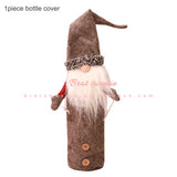 Santa Claus Wine Cap Chair Cover Christmas Dinnerware Table Party Xmas Red Hat Tableware Covers Christmas Decorations for Home