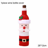 Santa Claus Wine Cap Chair Cover Christmas Dinnerware Table Party Xmas Red Hat Tableware Covers Christmas Decorations for Home