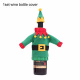 Santa Claus Wine Cap Chair Cover Christmas Dinnerware Table Party Xmas Red Hat Tableware Covers Christmas Decorations for Home