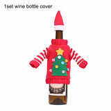 Santa Claus Wine Cap Chair Cover Christmas Dinnerware Table Party Xmas Red Hat Tableware Covers Christmas Decorations for Home