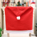 Santa Claus Wine Cap Chair Cover Christmas Dinnerware Table Party Xmas Red Hat Tableware Covers Christmas Decorations for Home