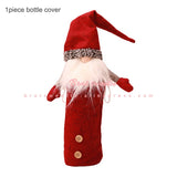 Santa Claus Wine Cap Chair Cover Christmas Dinnerware Table Party Xmas Red Hat Tableware Covers Christmas Decorations for Home