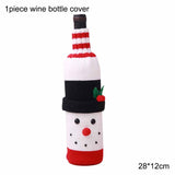 Santa Claus Wine Cap Chair Cover Christmas Dinnerware Table Party Xmas Red Hat Tableware Covers Christmas Decorations for Home