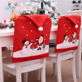 Santa Claus Wine Cap Chair Cover Christmas Dinnerware Table Party Xmas Red Hat Tableware Covers Christmas Decorations for Home