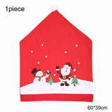 Santa Claus Wine Cap Chair Cover Christmas Dinnerware Table Party Xmas Red Hat Tableware Covers Christmas Decorations for Home