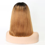 Lace Front Human Hair Wigs  Ombre Color 1B/27 Brazilian