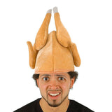 Thanksgiving Hat Plush Roasted Turkey Hat Funny Adults Hat Party Hat with Drumstick Hair Hoop
