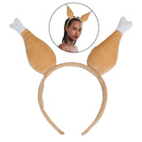 Thanksgiving Hat Plush Roasted Turkey Hat Funny Adults Hat Party Hat with Drumstick Hair Hoop