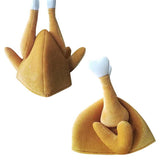 Thanksgiving Hat Plush Roasted Turkey Hat Funny Adults Hat Party Hat with Drumstick Hair Hoop