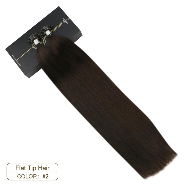 Flat Tip Hair Extensions Human Hair Blonde Machine Remy Hair 14-24" Natural Straight Hair Extensions 1g/1s 50g/package Set 2