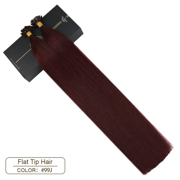 Flat Tip Hair Extensions Human Hair Blonde Machine Remy Hair 14-24" Natural Straight Hair Extensions 1g/1s 50g/package Set 99J