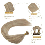 I Tip Human Hair Extensions Machine Remy Keratin Fusion Hair 14-24'' Highlight Color Hair Pre Bonded Extension 0.8g/strand